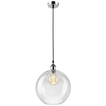 Lamkur Lighting - Globe Pendant Ceiling Lights Chrome, 1x E27