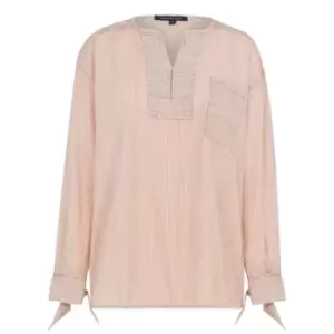French Connection Alita Stripe Yarn Dye Shirt - Beige