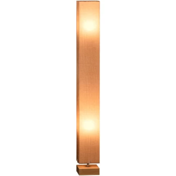 120cm Tall Linen Floor Lamp Wood Base Steel Frame Stylish Home Lighting - Homcom