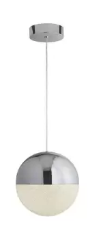 Marbles Integrated LED 1 Light Globe Pendant Chrome