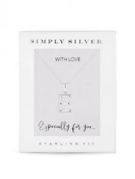 Simply Silver Polished Alphabet Initial Pendant Necklace
