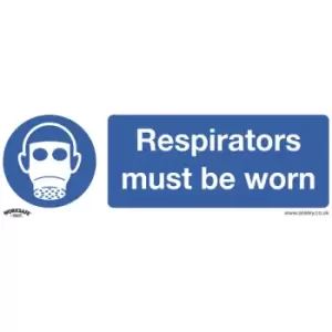 Worksafe SS56P10 Safety Sign Respirators Must Be Worn - Rigid Plas...