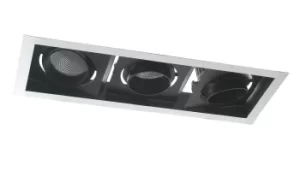 APOLLO LED 3 Light Recessed Adjustable Downlight Black 7200lm 3000K 51.3x18.8x12cm