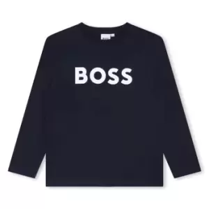 Boss Large Logo T-Shirt Junior Boys - Blue