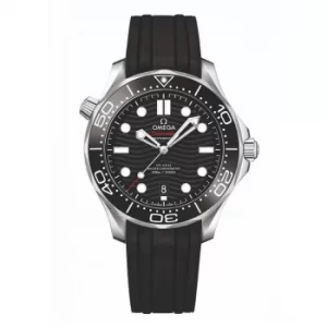 Omega Seamaster Diver Mens Black Rubber Strap Watch