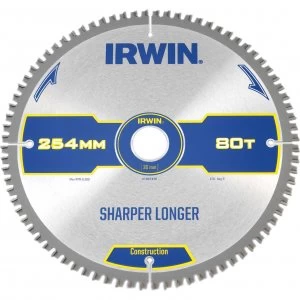 Irwin ATB Ultra Construction Circular Saw Blade 254mm 80T 30mm
