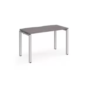 Adapt starter unit single 1200mm x 600mm - silver frame and grey oak top