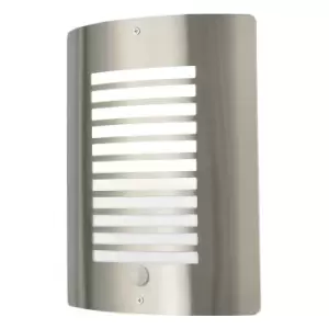 Zinc SIGMA Outdoor Slatted Wall Lantern with PIR Stainless Steel