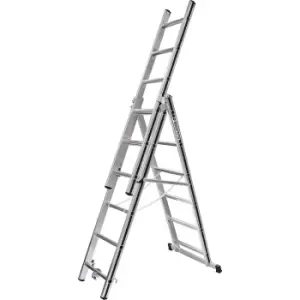 Hymer 7004718 AluPro Black Line Fixed Stabiliser Bar Combination Ladder 3 x 6 Tread