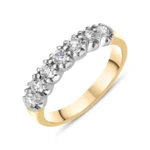 18ct Yellow Gold Diamond Claw Set Half Eternity Ring