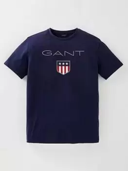 Gant Boys Shield T-Shirt - Blue Size 13-14 Years