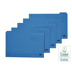 Elba Foolscap Tabbed Folders Mediumweight 250gsm Blue Pack of 100 20 x Set of 5 Position Tabs