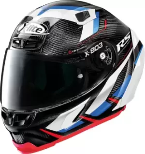 X-Lite X-803 RS Ultra Carbon Motomaster Helmet, black-white-blue Size M black-white-blue, Size M