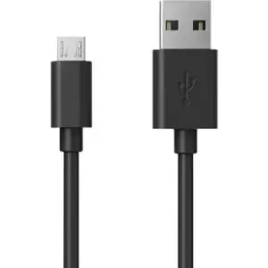RealPower USB cable USB 2.0 USB-A plug, USB Micro-B plug 0.60 m Black 255651
