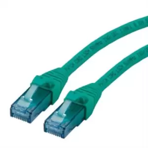 Roline Unshielded Cat6a Cable Assembly 2m, Green, Male RJ45