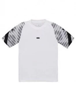 Boys, Nike Junior Strike Dry T-Shirt - White/Black, Size L