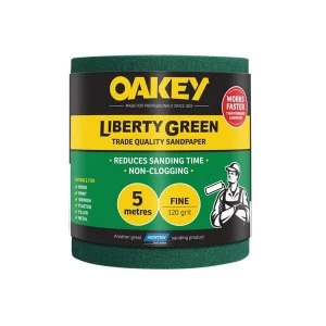 Oakey Liberty Green Sanding Roll 115mm x 5m Fine 120G