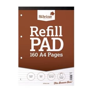 Silvine A4 Punched Refill Pad 80 Leaf Feint Ruled Pack of 6