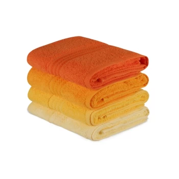 317HBY1258 Rainbow - Yellow Light Yellow Yellow Pale Orange Orange Hand Towel Set (4 Pieces)
