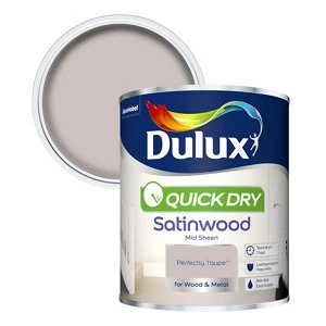Dulux Quick Dry Perfectly Taupe Satinwood Mid Sheen Paint 750ml