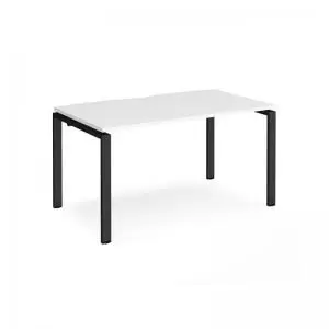 Adapt single desk 1400mm x 800mm - Black frame and white top