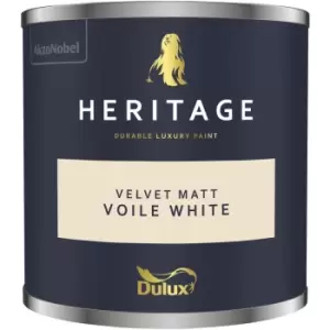 Dulux Heritage Velvet Matt Voile White Matt Emulsion Paint 125ml