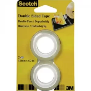 3M FT-5100-4927-1 136R2 Double sided adhesive tape Scotch 665 Transparent (L x W) 6.3 m x 12mm 2 pc(s)