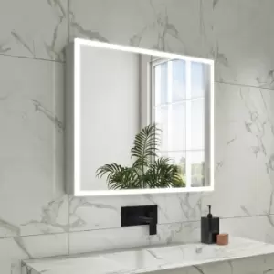 Rectangular Mirrored Wall Cabinet with Double Doors LED Bluetooth & Demister 800x700mm -Ursa