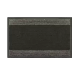 JVL 40x70cm Firth Tile Rubber Backed Doormat - Charcoal