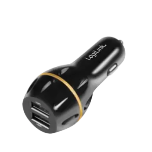 LogiLink USB Car Charger, 2 Port, QC3, black