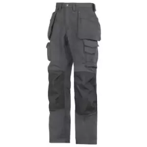Snickers 3223 Mens Rip Stop Floor Layer Work Trousers Black / Grey 33" 35"
