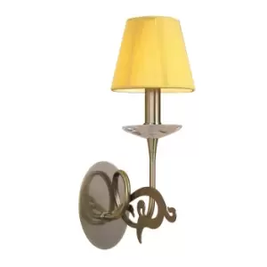 Acanto Wall Lamp Switched 1 Light E14, Antique Brass With Amber Cream Shade