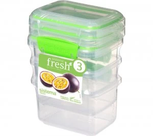 Sistema Fresh Rectangular 0.4 litre Containers Pack of 3