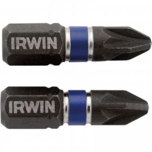 Irwin Impact Pozi Screwdriver Bit PZ2 25mm Pack of 2