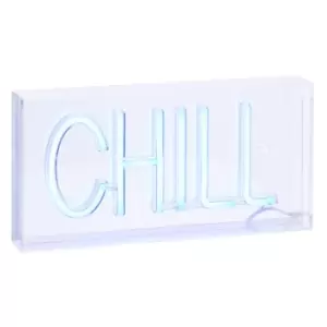 Litecraft Glow Light Box Neon Style Chill LED Children's Bedroom Fitting - Blue