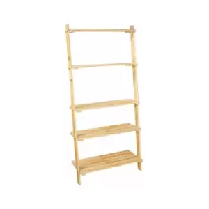 Solid pine ladder design shelf unit with slatted shelves