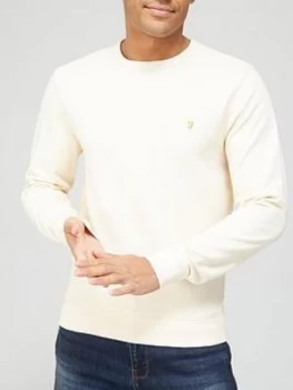 Farah Crew Neck Sweatshirt - Cream, Size XL, Men