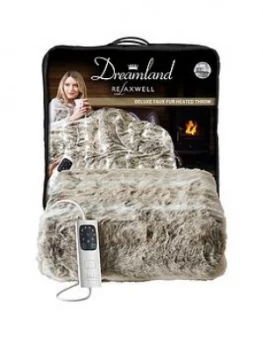 Dreamland Dreamland Relaxwell Deluxe Faux Fur Alaskan Husky Heated Throw