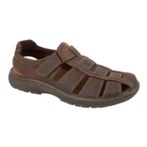IMAC Mens Waxy Leather Sandals (10.5 UK) (Brown)