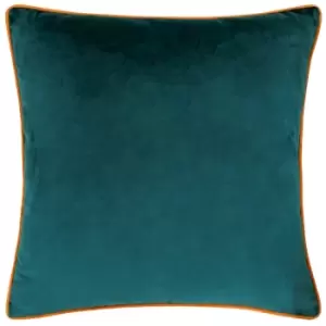 Meridian Velvet Cushion Teal/Tiger, Teal/Tiger / 55 x 55cm / Polyester Filled