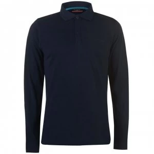 Pierre Cardin Plain Long Sleeve Polo Shirt Mens - Navy