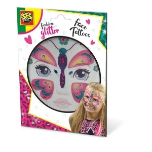 SES CREATIVE Butterfly Fashion Temporary Glitter Face Tattoos