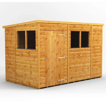 10x6 Power Pent Garden Shed - Brown