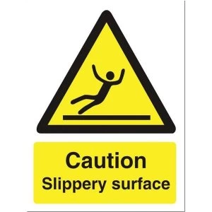 Stewart Superior WO134SAV Self Adhesive Vinyl Sign 150x200mm Caution Slippery Surface