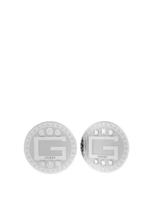 Guess Guess G Solitaire Ladies Stud Earrings, Silver, Women