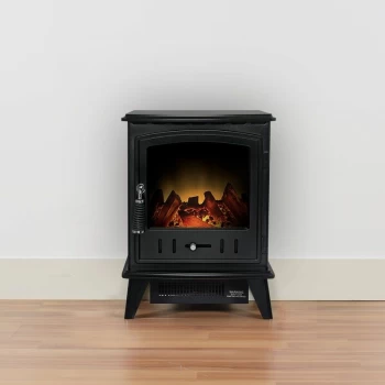 Adam Fires - Adam Aviemore Freestanding Stove Fire Heater Heating Real Log Effect Black