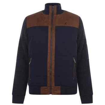 Kangol Zip Knit Jacket Mens - Navy/Brown