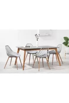 York Grey 150cm Dining Table with 4 Aurora Chairs