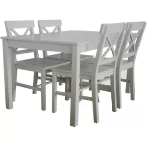 4-Seater Grey Malaren Dining Set, Chair W41xD50xH87cm and Table W118xD75xH73cm - Grey