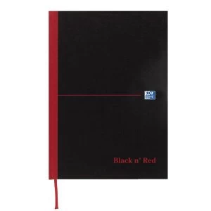 Black n Red A6 Book Casebound 90gsm Ruled Indexed A-Z 192 Pages Pack 5